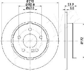 Ashika 61-00-0508 - Спирачен диск vvparts.bg