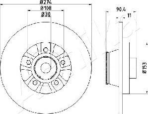 Ashika 61-00-0511 - Спирачен диск vvparts.bg