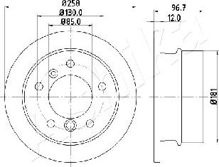 Ashika 61-00-0518 - Спирачен диск vvparts.bg