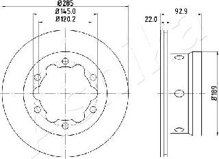 Ashika 61-00-0528 - Спирачен диск vvparts.bg