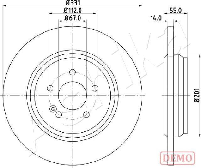 Ashika 61-00-0523C - Спирачен диск vvparts.bg