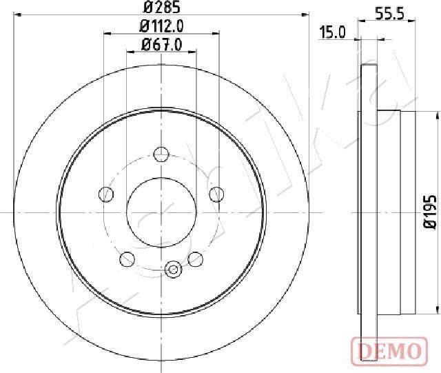 Ashika 61-00-0522C - Спирачен диск vvparts.bg