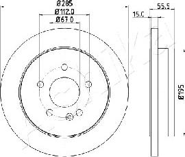 Ashika 61-00-0522 - Спирачен диск vvparts.bg