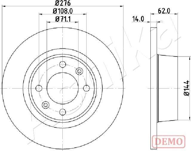 Ashika 61-00-0604C - Спирачен диск vvparts.bg