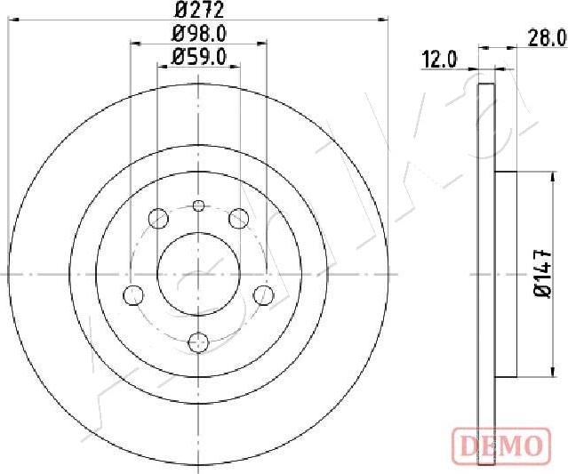 Ashika 61-00-0606C - Спирачен диск vvparts.bg