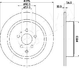 Ashika 61-00-0608 - Спирачен диск vvparts.bg