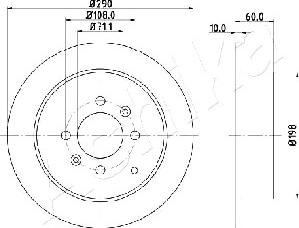 Ashika 61-00-0616 - Спирачен диск vvparts.bg