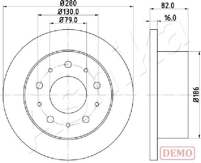 Ashika 61-00-0611C - Спирачен диск vvparts.bg