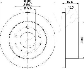 Ashika 61-00-0611 - Спирачен диск vvparts.bg