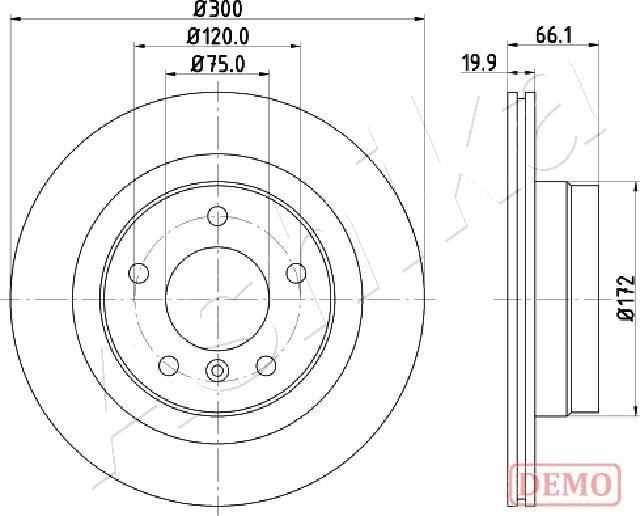 Ashika 61-00-0101C - Спирачен диск vvparts.bg