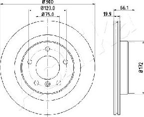 Ashika 61-00-0101 - Спирачен диск vvparts.bg