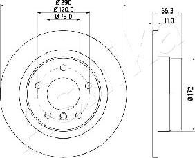 Ashika 61-00-0103 - Спирачен диск vvparts.bg