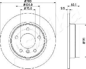 Ashika 61-00-0107 - Спирачен диск vvparts.bg