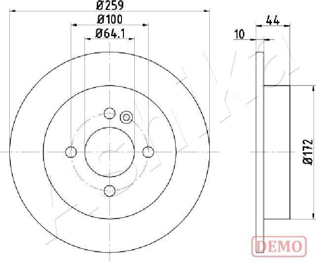 Ashika 61-00-0134C - Спирачен диск vvparts.bg