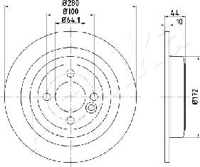 Ashika 61-00-0133 - Спирачен диск vvparts.bg