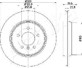 Ashika 61-00-0126 - Спирачен диск vvparts.bg