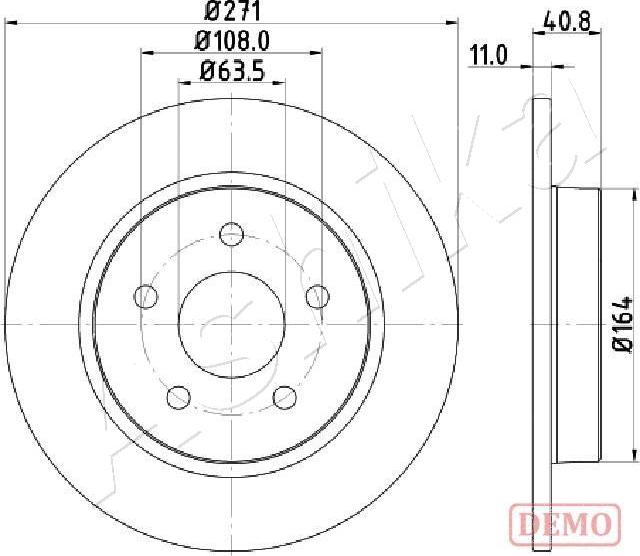 Ashika 61-00-0305C - Спирачен диск vvparts.bg