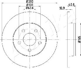 Ashika 61-00-0301 - Спирачен диск vvparts.bg