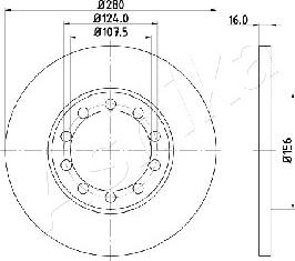 Ashika 61-00-0314 - Спирачен диск vvparts.bg