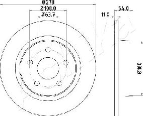 Ashika 61-00-0311 - Спирачен диск vvparts.bg