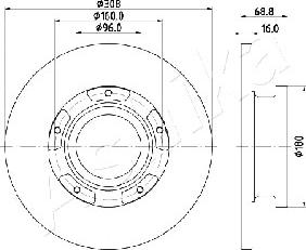 Ashika 61-00-0312 - Спирачен диск vvparts.bg