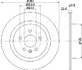 Ashika 61-00-0328 - Спирачен диск vvparts.bg