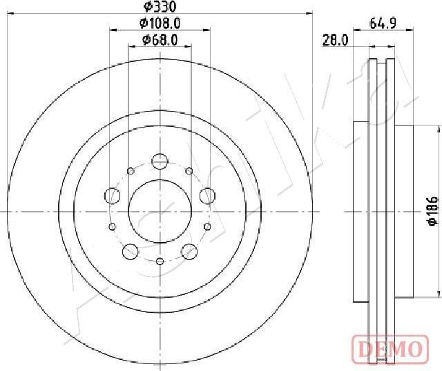 Ashika 61-00-0322C - Спирачен диск vvparts.bg