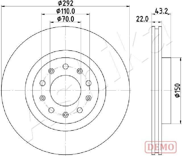 Ashika 61-00-0205C - Спирачен диск vvparts.bg