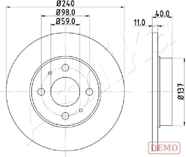 Ashika 61-00-0200C - Спирачен диск vvparts.bg