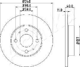 Ashika 61-00-0200 - Спирачен диск vvparts.bg