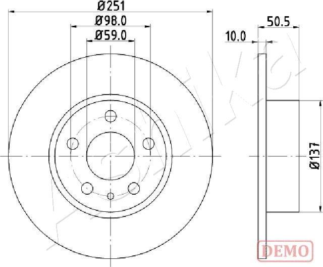 Ashika 61-00-0202C - Спирачен диск vvparts.bg