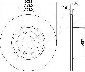 Ashika 61-00-0211 - Спирачен диск vvparts.bg