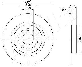 Ashika 61-00-0212 - Спирачен диск vvparts.bg