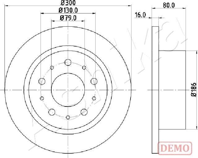 Ashika 61-00-0217C - Спирачен диск vvparts.bg