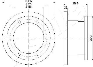 Ashika 61-00-0224 - Спирачен диск vvparts.bg