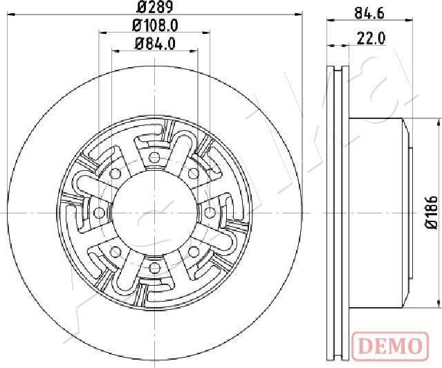 Ashika 61-00-0222C - Спирачен диск vvparts.bg