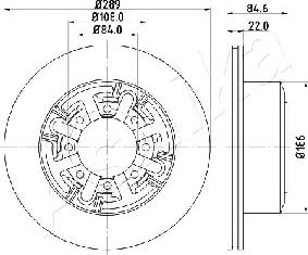 Ashika 61-00-0222 - Спирачен диск vvparts.bg