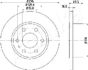 Ashika 61-00-0227 - Спирачен диск vvparts.bg