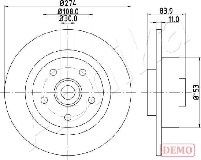 Ashika 61-00-0704C - Спирачен диск vvparts.bg