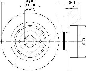 Ashika 61-00-0703 - Спирачен диск vvparts.bg