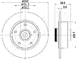 Ashika 61-00-0713 - Спирачен диск vvparts.bg