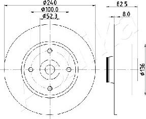 Ashika 61-00-0712 - Спирачен диск vvparts.bg