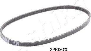 Ashika 112-3PK670 - Пистов ремък vvparts.bg