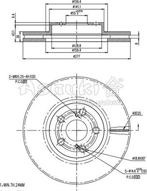 Ashuki 0990-9412 - Спирачен диск vvparts.bg