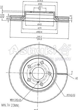 Ashuki 0990-9512 - Спирачен диск vvparts.bg