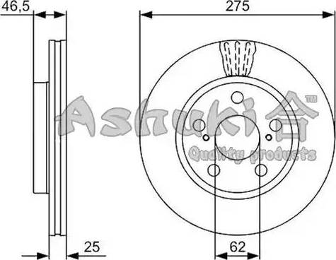 Ashuki 0990-4612 - Спирачен диск vvparts.bg