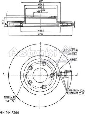 Ashuki 0990-1013 - Спирачен диск vvparts.bg