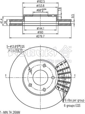 Ashuki 0990-1801 - Спирачен диск vvparts.bg