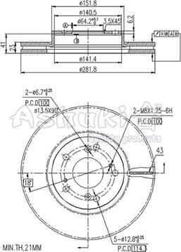 Ashuki 0990-8404 - Спирачен диск vvparts.bg