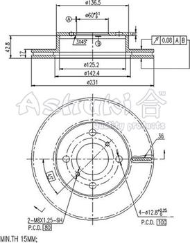 Ashuki 0990-2108 - Спирачен диск vvparts.bg